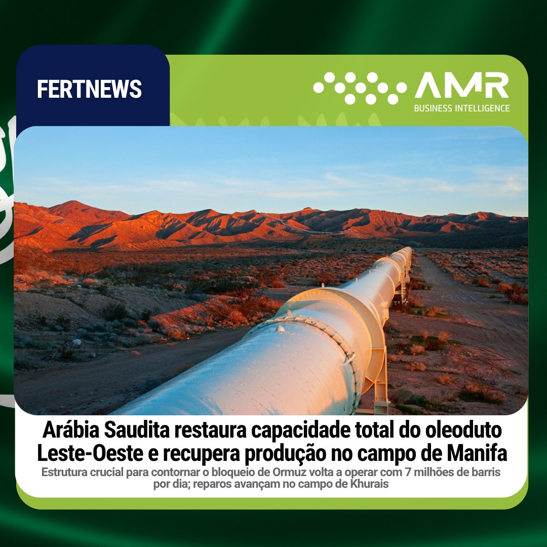 Capa da postagem Arábia Saudita restaura capacidade total do oleoduto Leste-Oeste e recupera produção no campo de Manifa