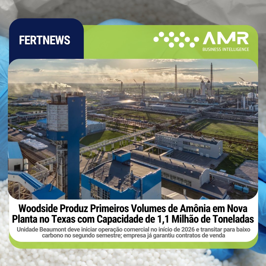 Capa da postagem Woodside Produz Primeiros Volumes de Amônia em Nova Planta no Texas com Capacidade de 1,1 Milhão de Toneladas