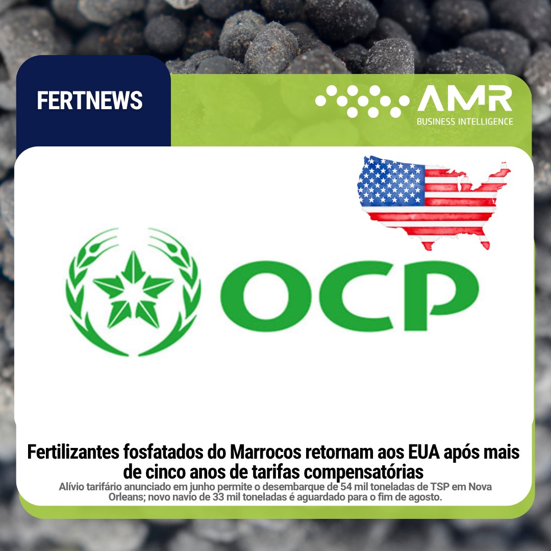 Capa da postagem Fertilizantes fosfatados do Marrocos retornam aos EUA após mais de cinco anos de tarifas compensatórias
