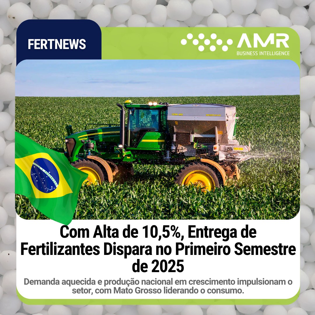 Capa da postagem Com Alta de 10,5%, Entrega de Fertilizantes Dispara no Primeiro Semestre de 2025