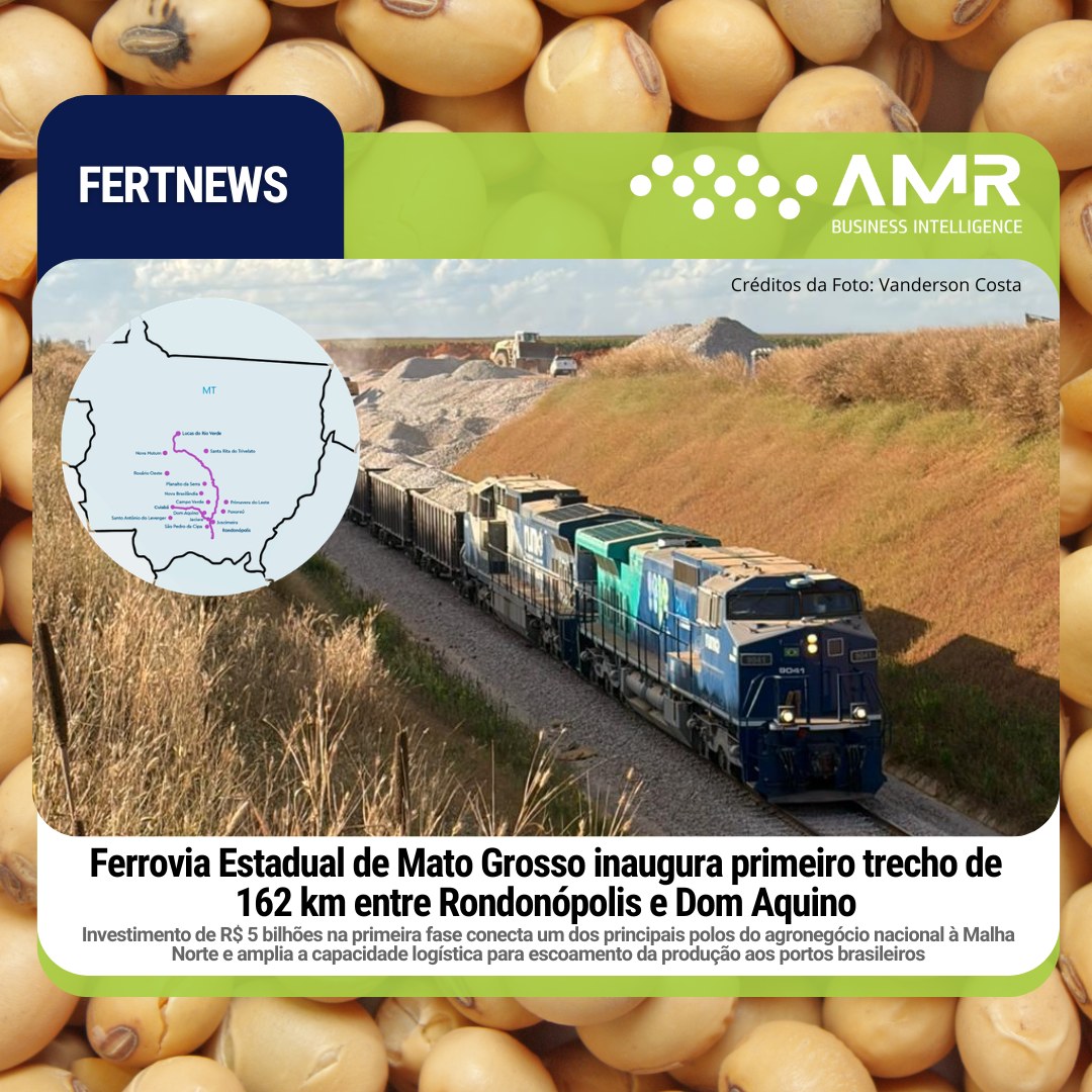 Capa da postagem Ferrovia Estadual de Mato Grosso inaugura primeiro trecho de 162 km entre Rondonópolis e Dom Aquino