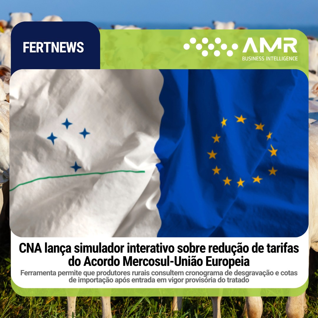 Capa da postagem CNA lança simulador interativo sobre redução de tarifas do Acordo Mercosul-União Europeia
