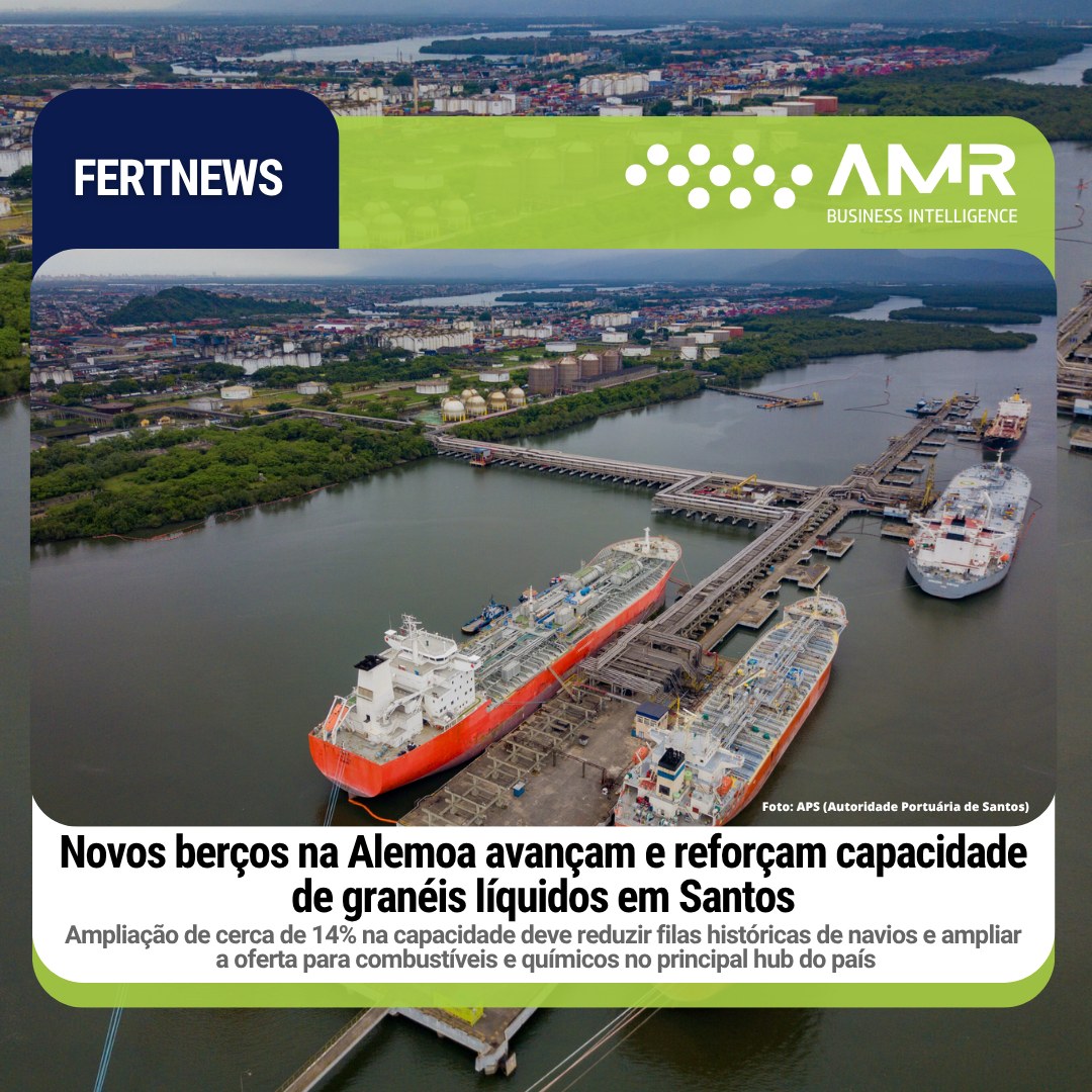 Capa da postagem Novos berços na Alemoa avançam e reforçam capacidade de granéis líquidos em Santos
