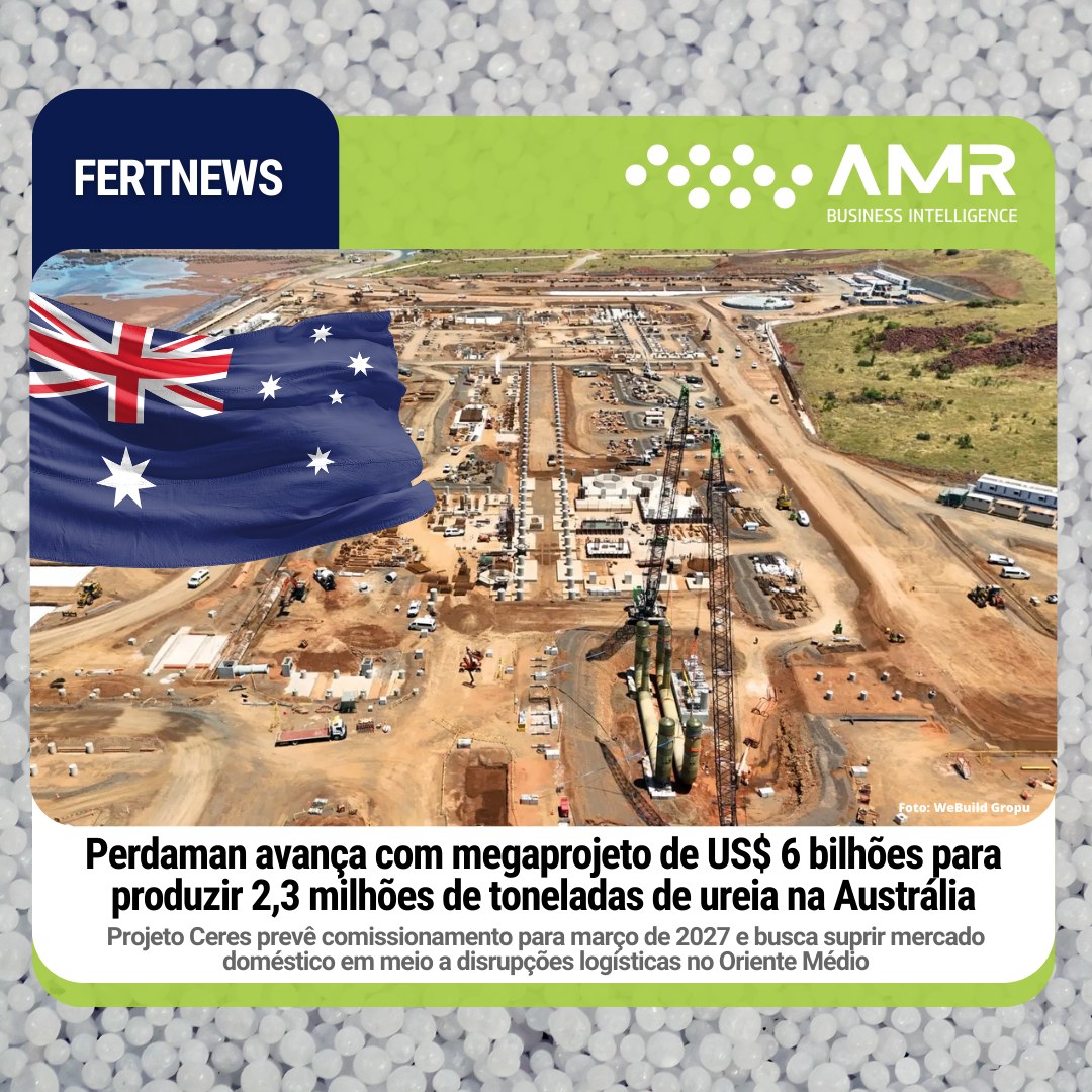 Capa da postagem Perdaman avança com megaprojeto de US$ 6 bilhões para produzir 2,3 milhões de toneladas de ureia na Austrália