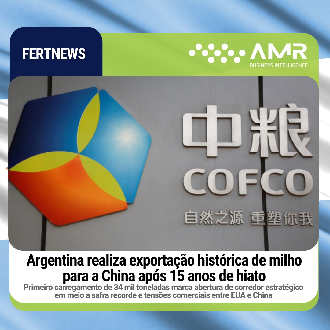 Capa da postagem Argentina realiza exportação histórica de milho para a China após 15 anos de hiato