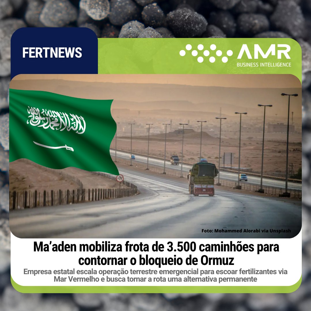 Capa da postagem Ma’aden mobiliza frota de 3.500 caminhões para contornar o bloqueio de Ormuz
