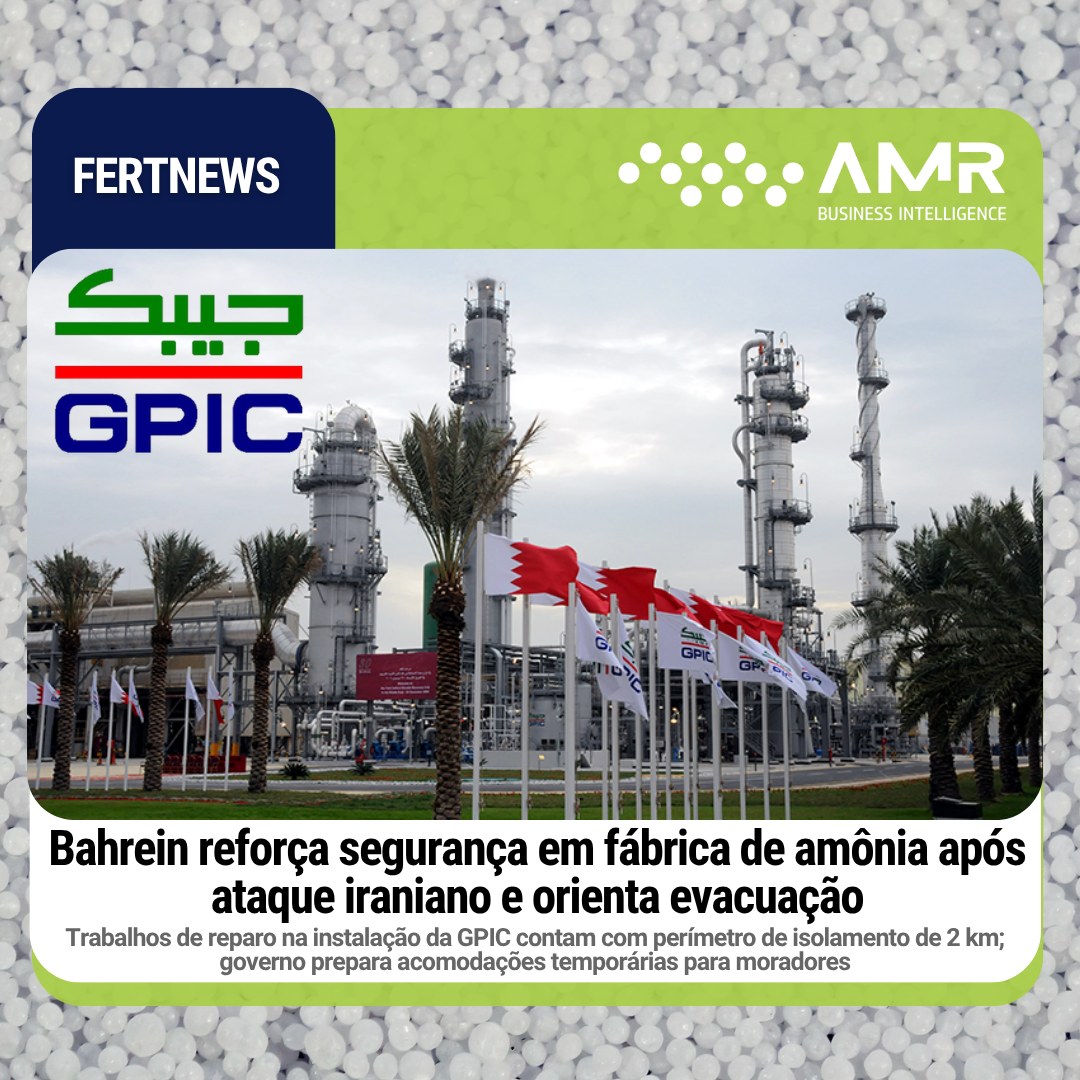 Capa da postagem Bahrein reforça segurança em fábrica de amônia após ataque iraniano e orienta evacuação
