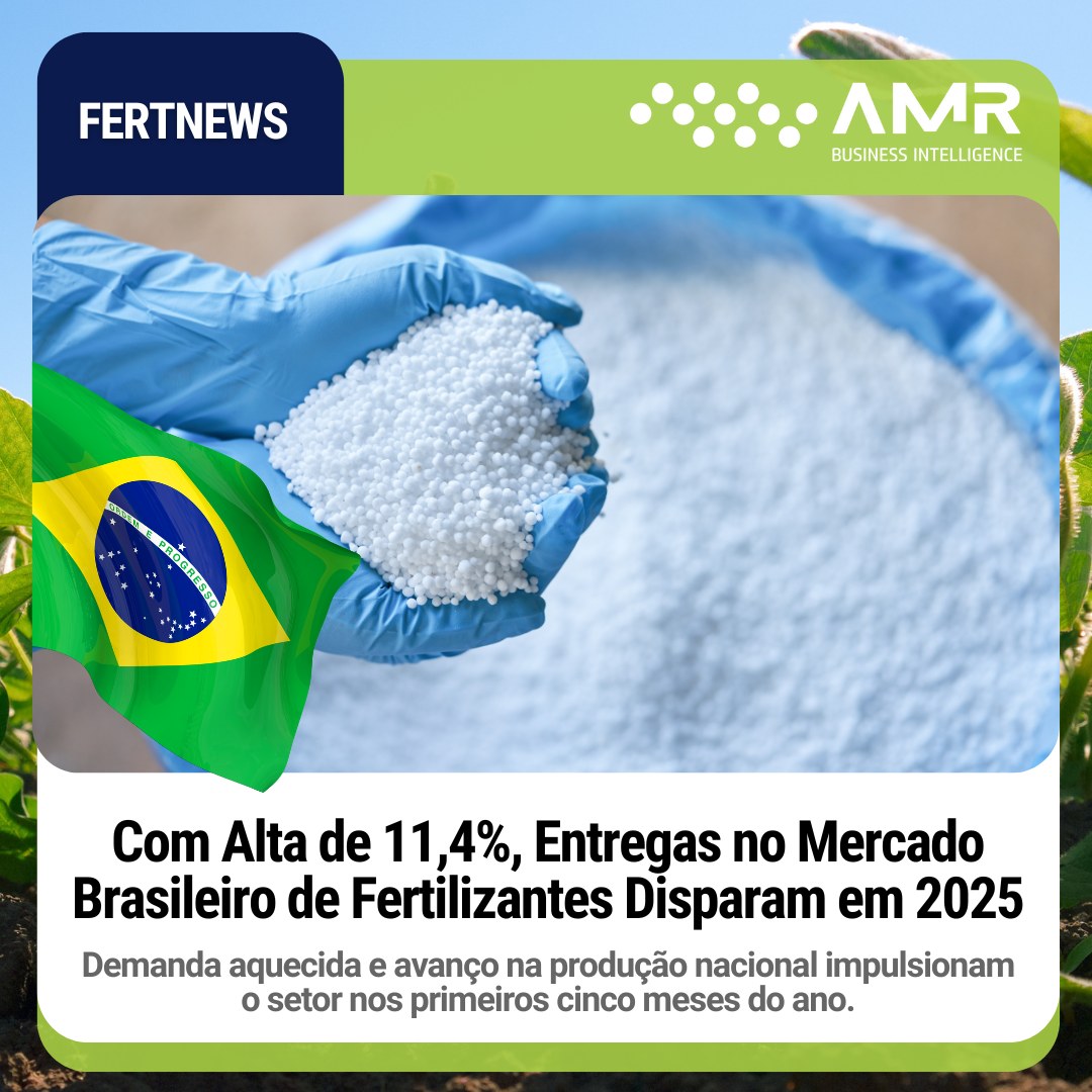 Capa da postagem Com Alta de 11,4%, Entregas no Mercado Brasileiro de Fertilizantes Disparam em 2025