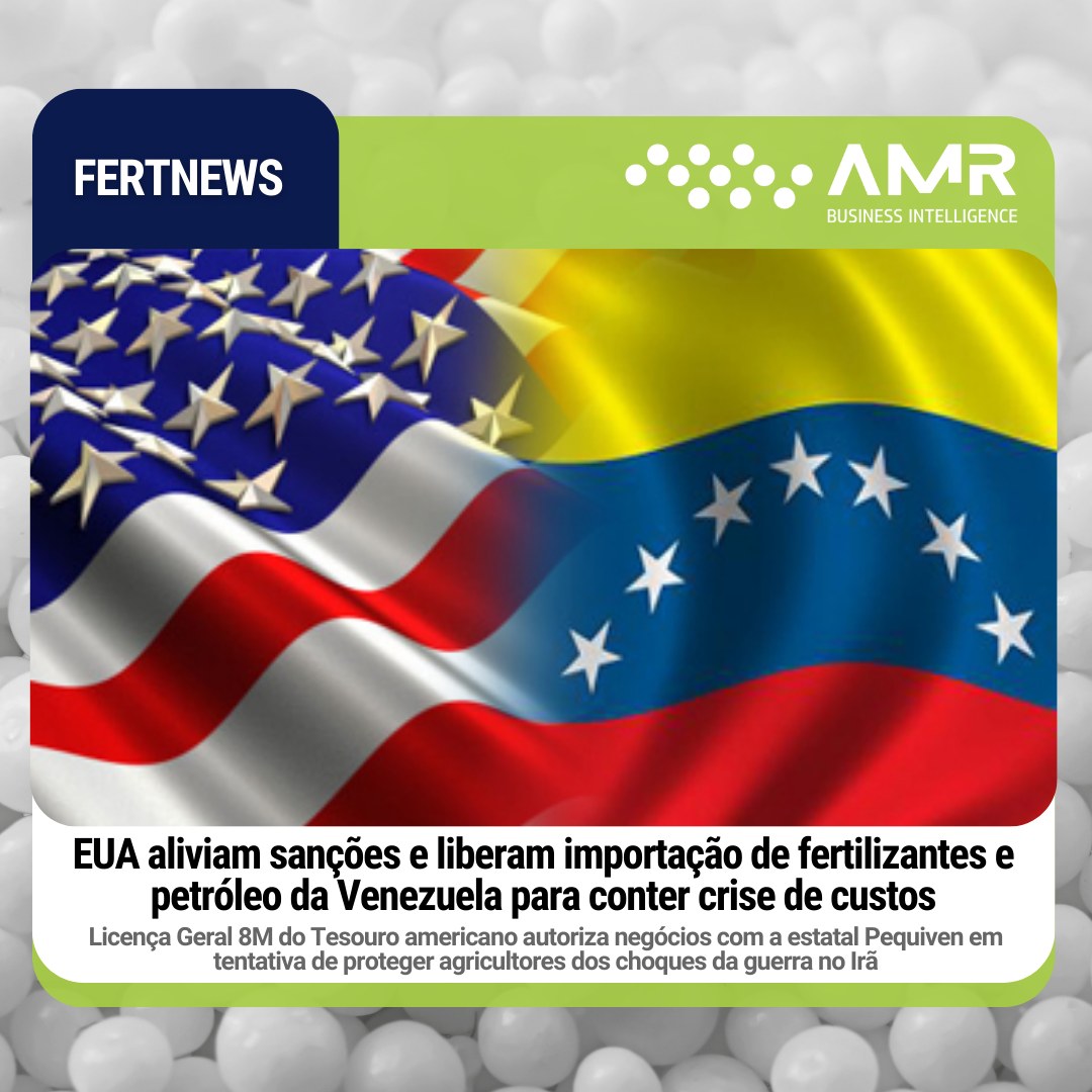 Capa da postagem EUA aliviam sanções e liberam importação de fertilizantes e petróleo da Venezuela para conter crise de custos