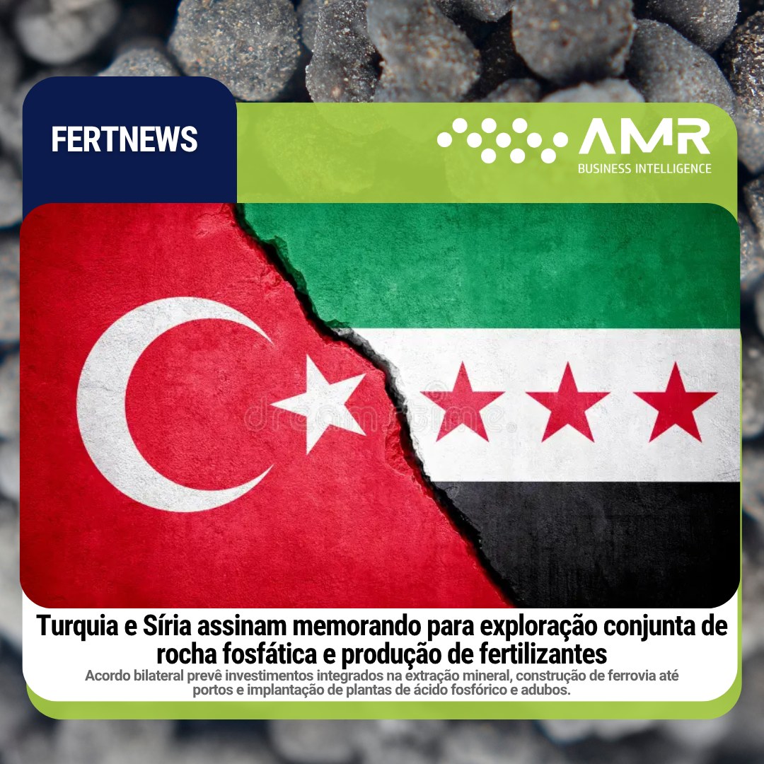 Capa da postagem Turquia e Síria assinam memorando para exploração conjunta de rocha fosfática e produção de fertilizantes