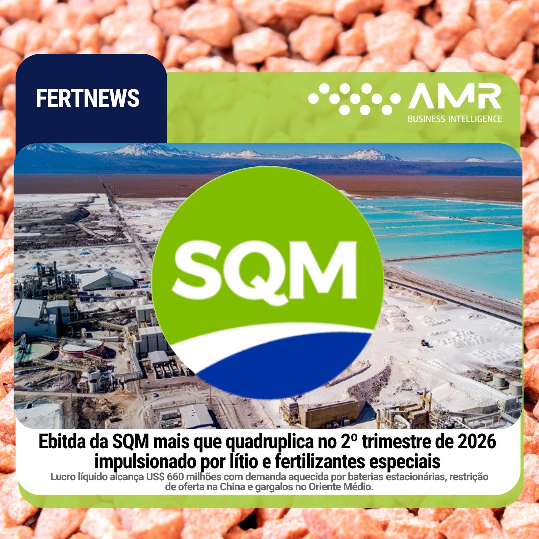 Capa da postagem Ebitda da SQM mais que quadruplica no 2º trimestre de 2026 impulsionado por lítio e fertilizantes especiais