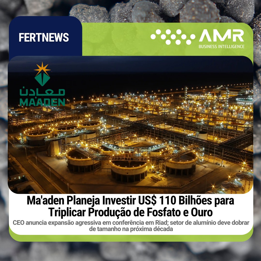 Capa da postagem Ma'aden Planeja Investir US$ 110 Bilhões para Triplicar Produção de Fosfato e Ouro