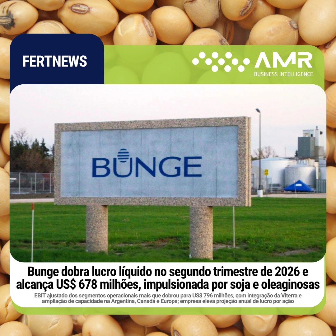 Capa da postagem Bunge dobra lucro líquido no segundo trimestre de 2026 e alcança US$ 678 milhões, impulsionada por soja e oleaginosas