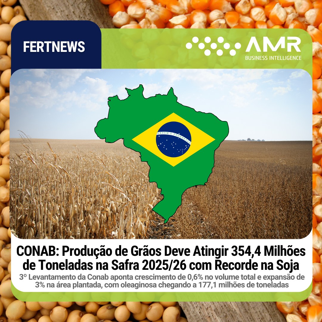 Capa da postagem CONAB: Produção de Grãos Deve Atingir 354,4 Milhões de Toneladas na Safra 2025/26 com Recorde na Soja