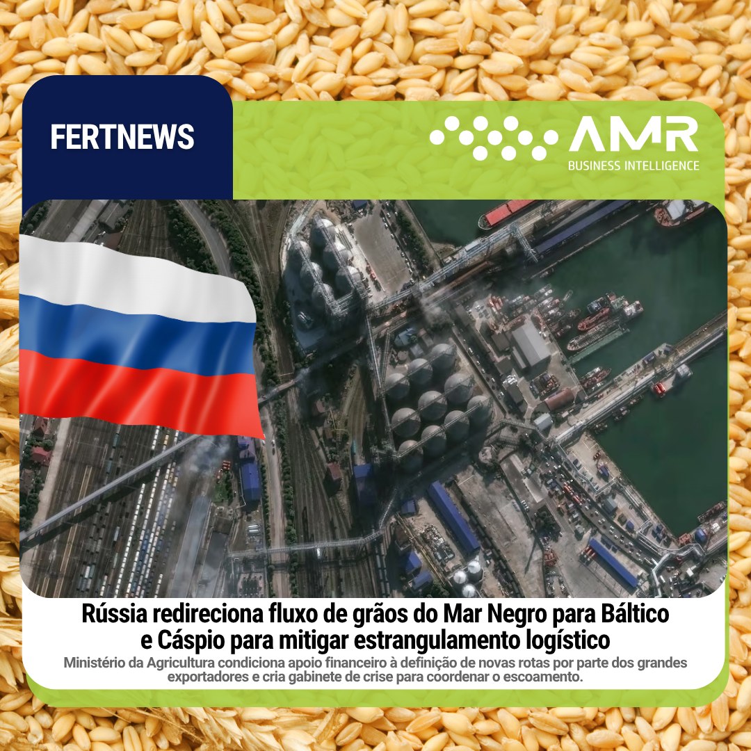Capa da postagem Rússia redireciona fluxo de grãos do Mar Negro para Báltico e Cáspio para mitigar estrangulamento logístico