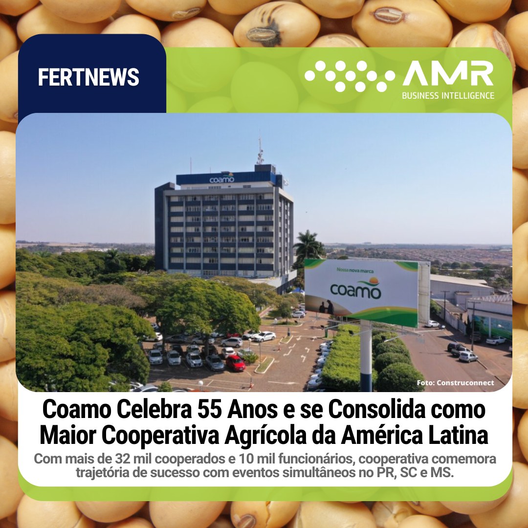Capa da postagem Coamo Celebra 55 Anos e se Consolida como Maior Cooperativa Agrícola da América Latina