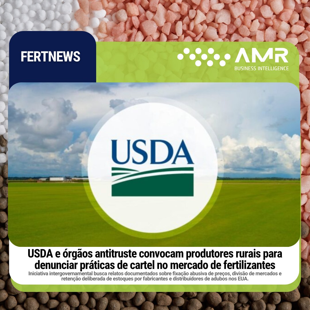 Capa da postagem USDA e órgãos antitruste convocam produtores rurais para denunciar práticas de cartel no mercado de fertilizantes