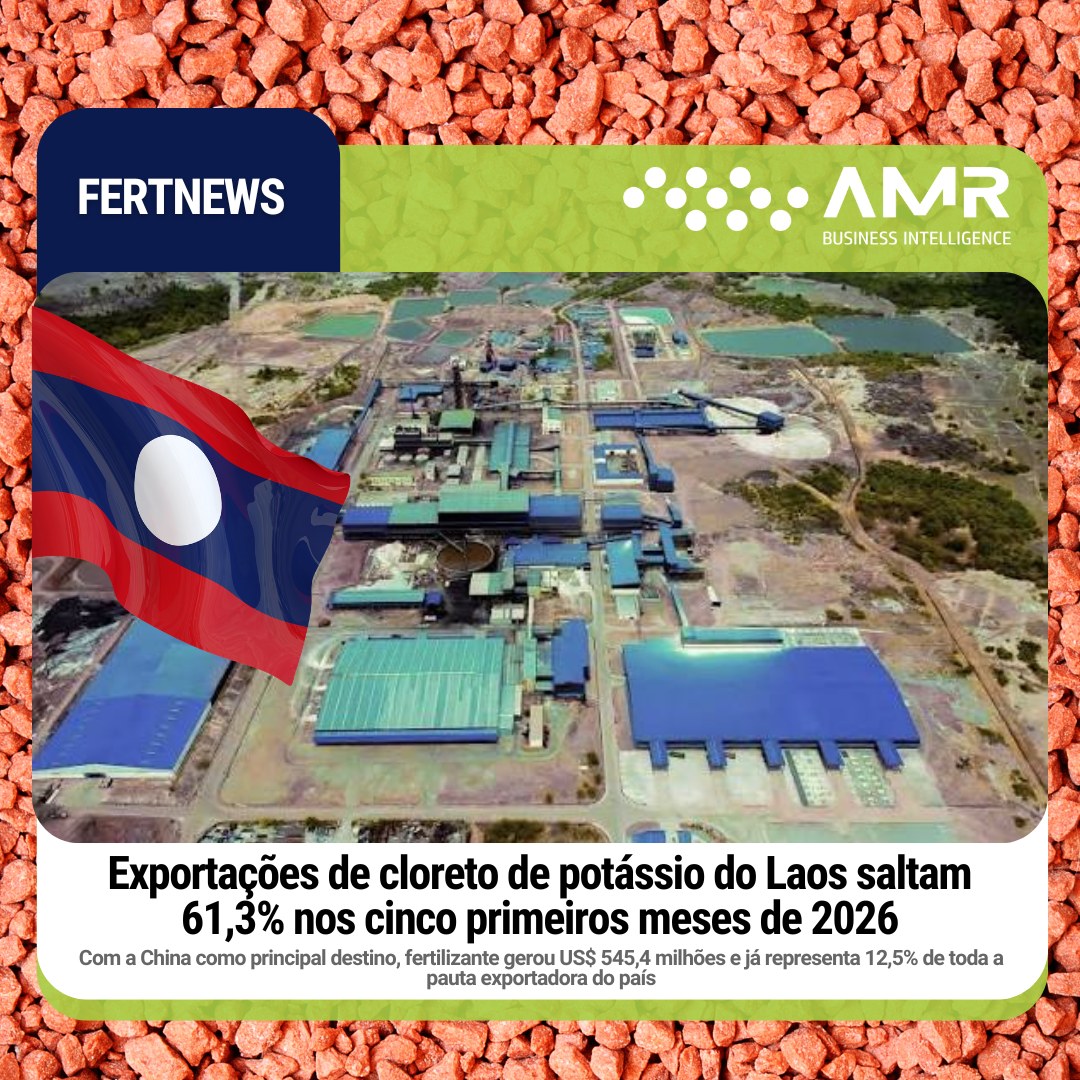 Capa da postagem Exportações de cloreto de potássio do Laos saltam 61,3% nos cinco primeiros meses de 2026
