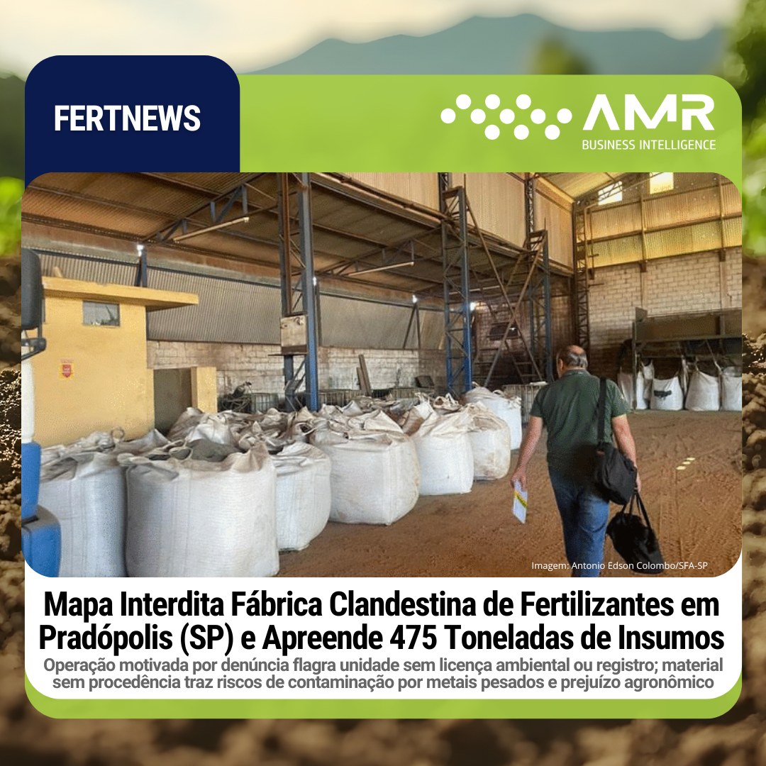 Capa da postagem Mapa Interdita Fábrica Clandestina de Fertilizantes em Pradópolis (SP) e Apreende 475 Toneladas de Insumos