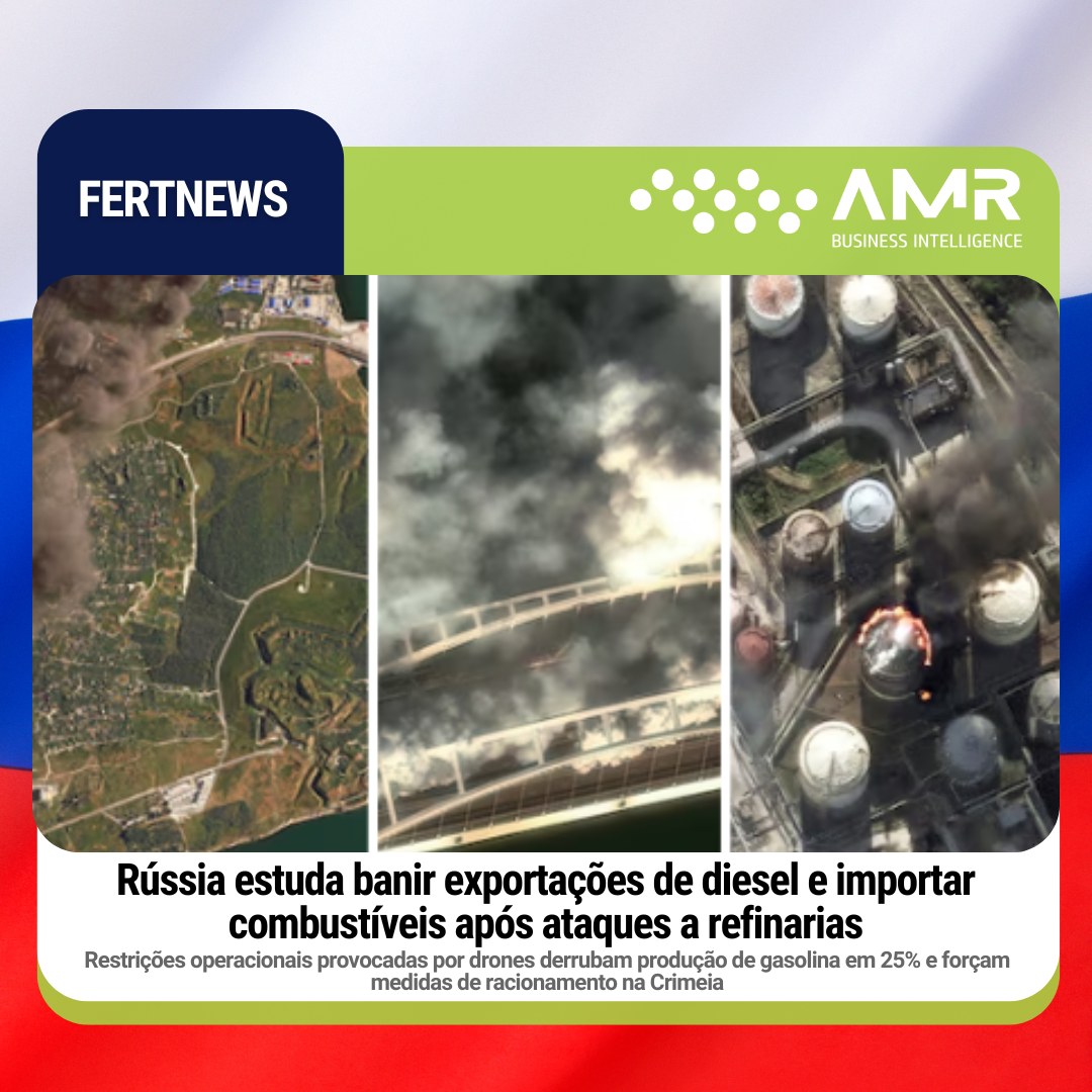 Capa da postagem Rússia estuda banir exportações de diesel e importar combustíveis após ataques a refinarias