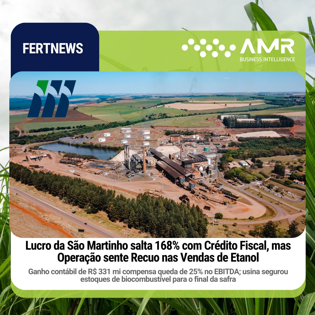 Capa da postagem Lucro da São Martinho salta 168% com crédito fiscal, mas operação sente recuo nas vendas de etanol
