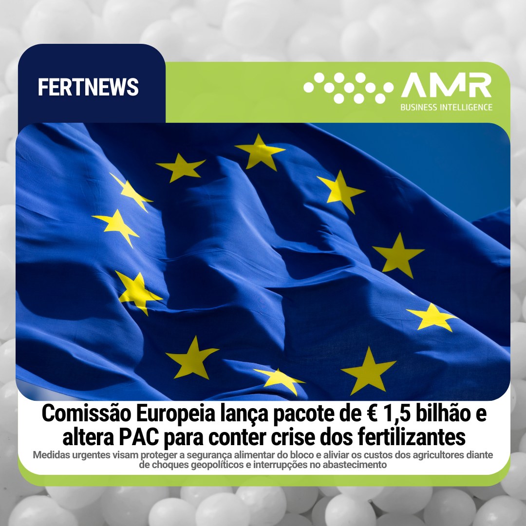 Capa da postagem Comissão Europeia lança pacote de € 1,5 bilhão e altera PAC para conter crise dos fertilizantes