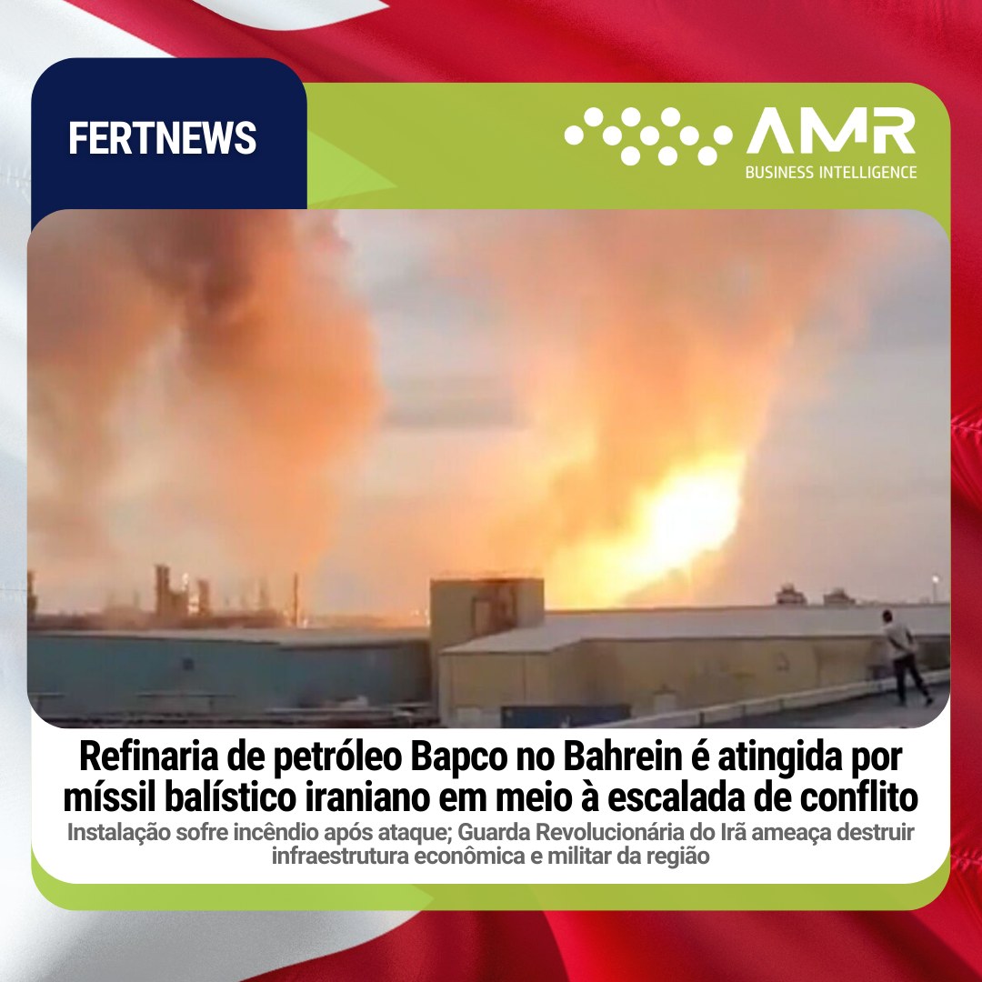Capa da postagem Refinaria de petróleo Bapco no Bahrein é atingida por míssil balístico iraniano em meio à escalada de conflito