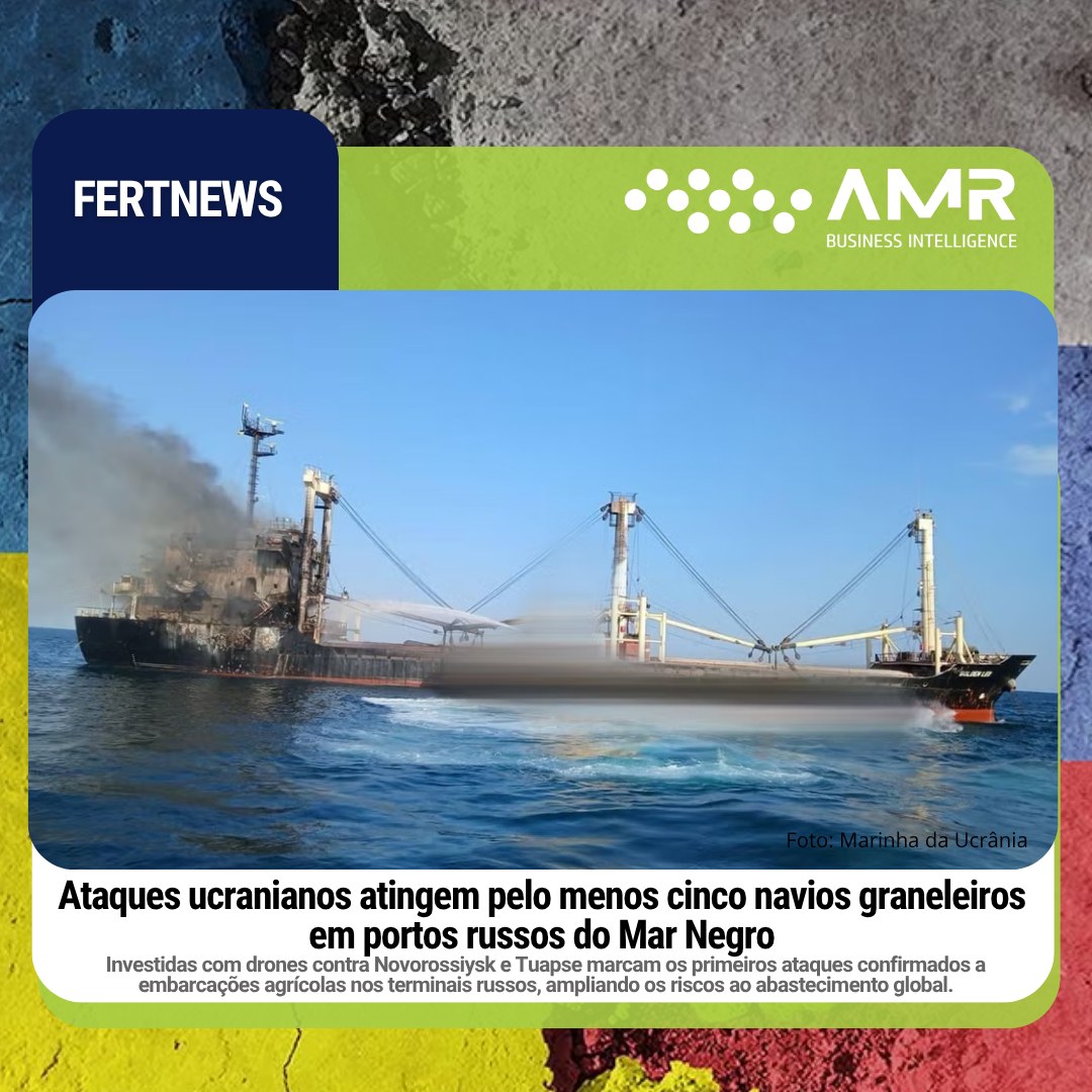Capa da postagem Ataques ucranianos atingem pelo menos cinco navios graneleiros em portos russos do Mar Negro