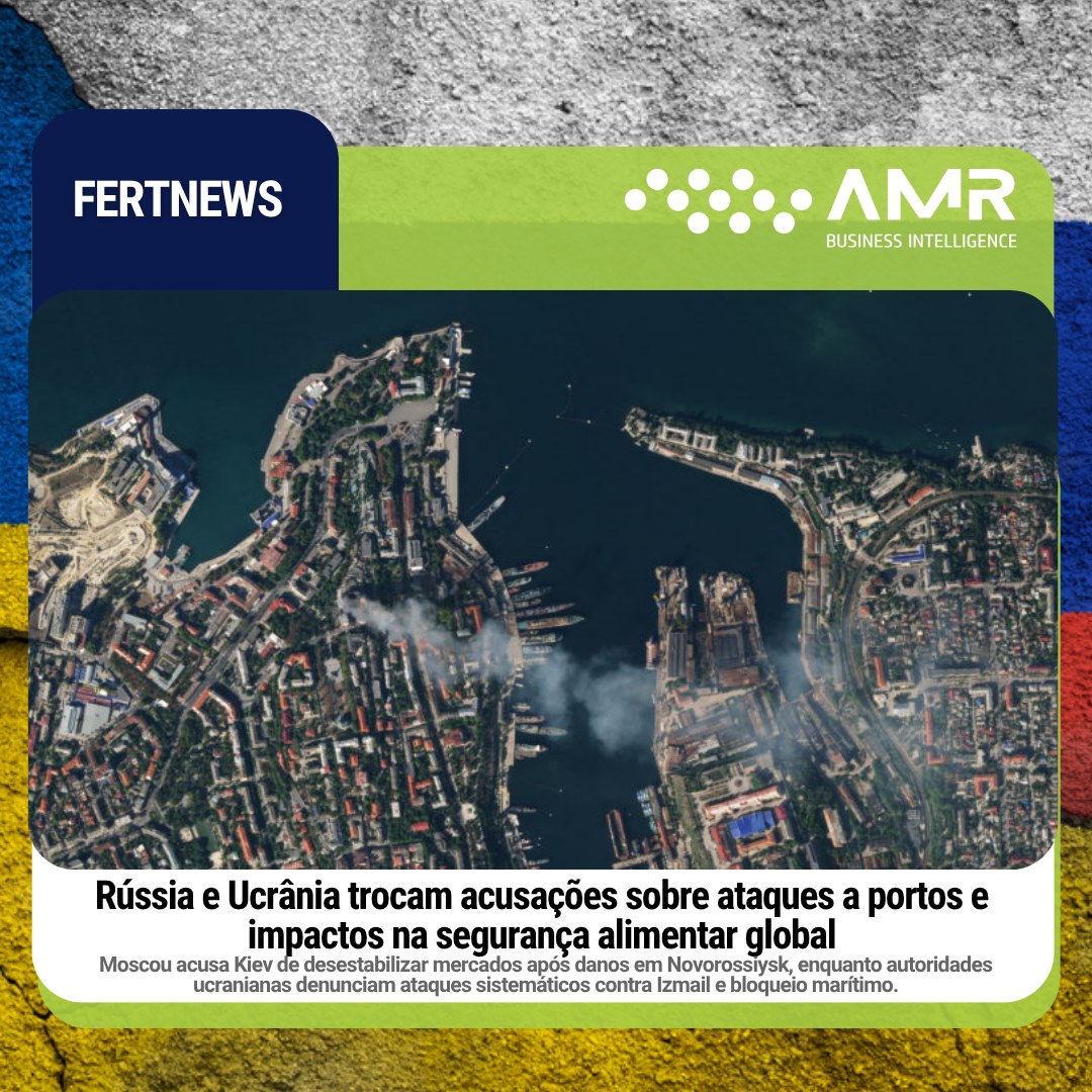 Capa da postagem Rússia e Ucrânia trocam acusações sobre ataques a portos e impactos na segurança alimentar global