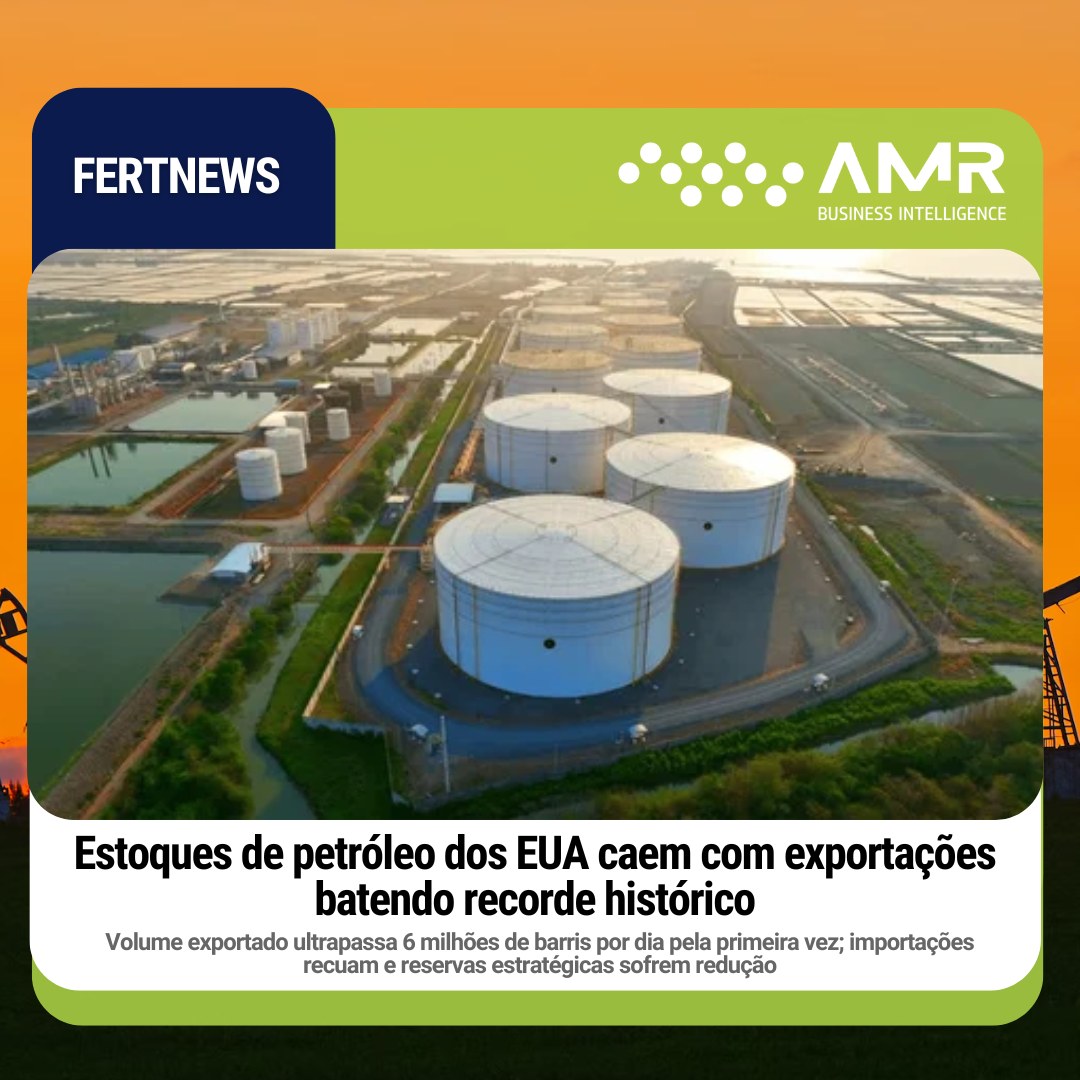 Capa da postagem Estoques de petróleo dos EUA caem com exportações batendo recorde histórico