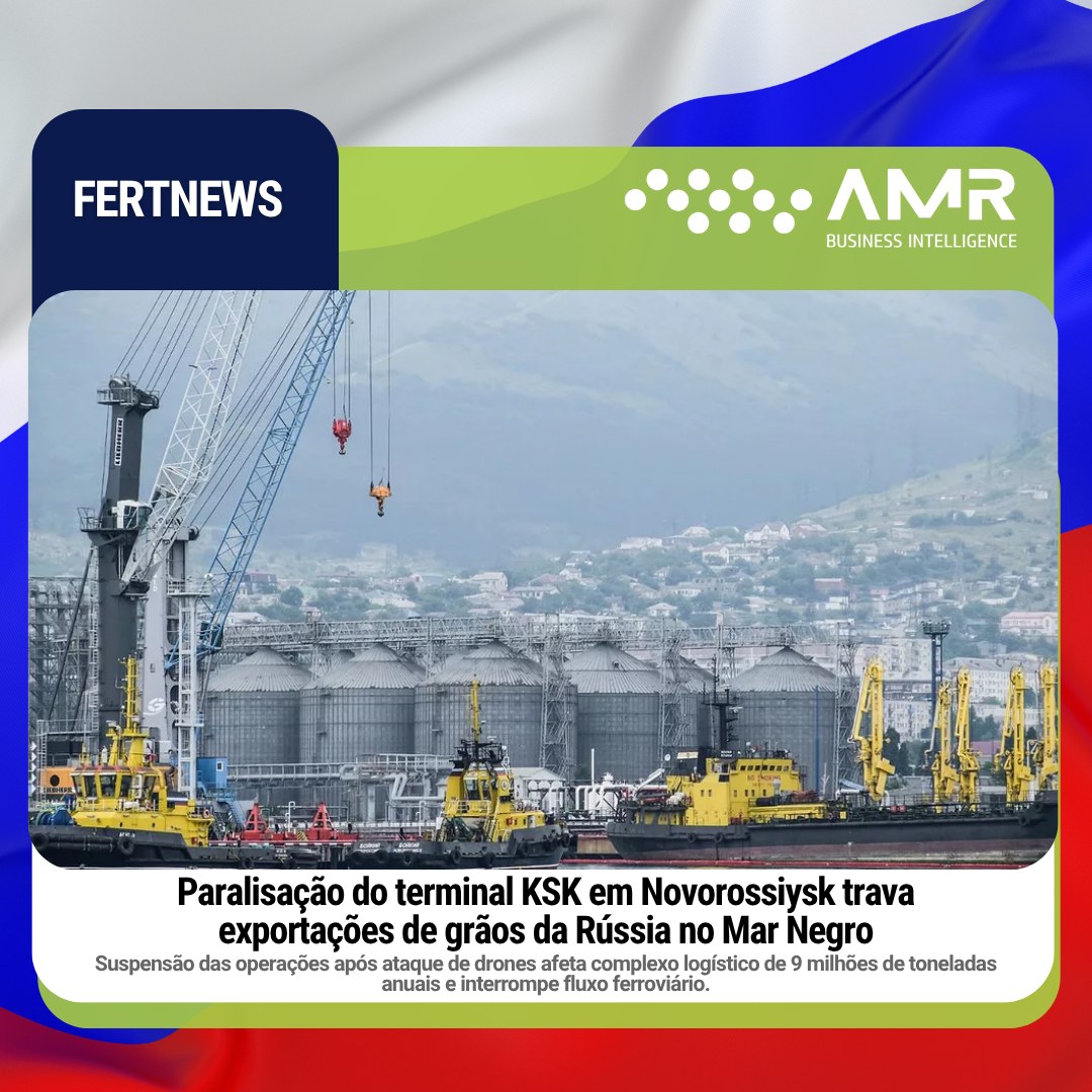 Capa da postagem Paralisação do terminal KSK em Novorossiysk trava exportações de grãos da Rússia no Mar Negro