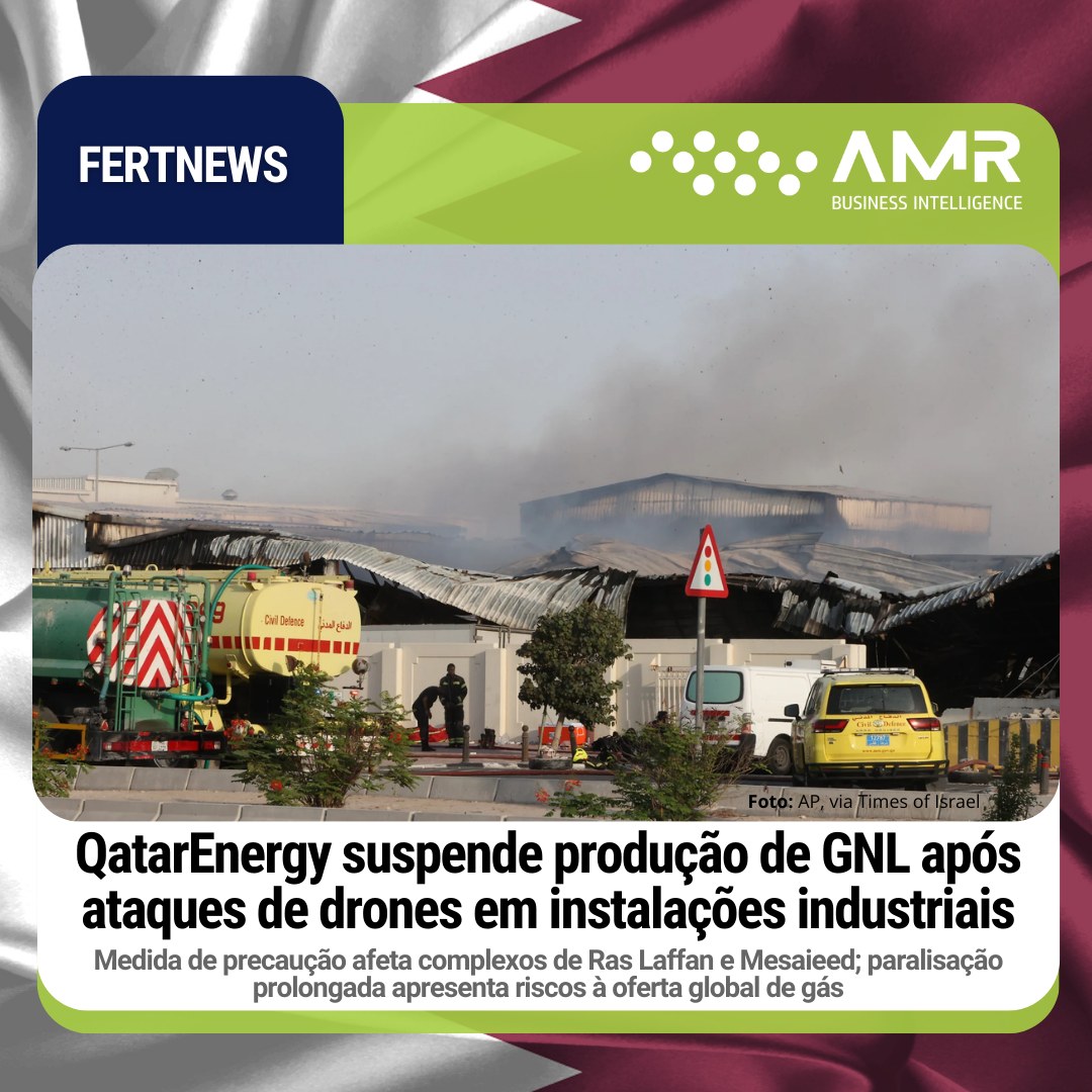 Capa da postagem QatarEnergy suspende produção de GNL após ataques de drones em instalações industriais