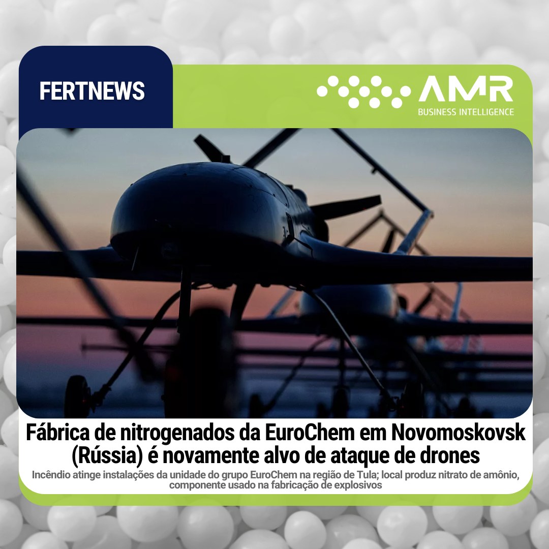 Capa da postagem Fábrica de nitrogenados da EuroChem em Novomoskovsk (Rússia) é novamente alvo de ataque de drones
