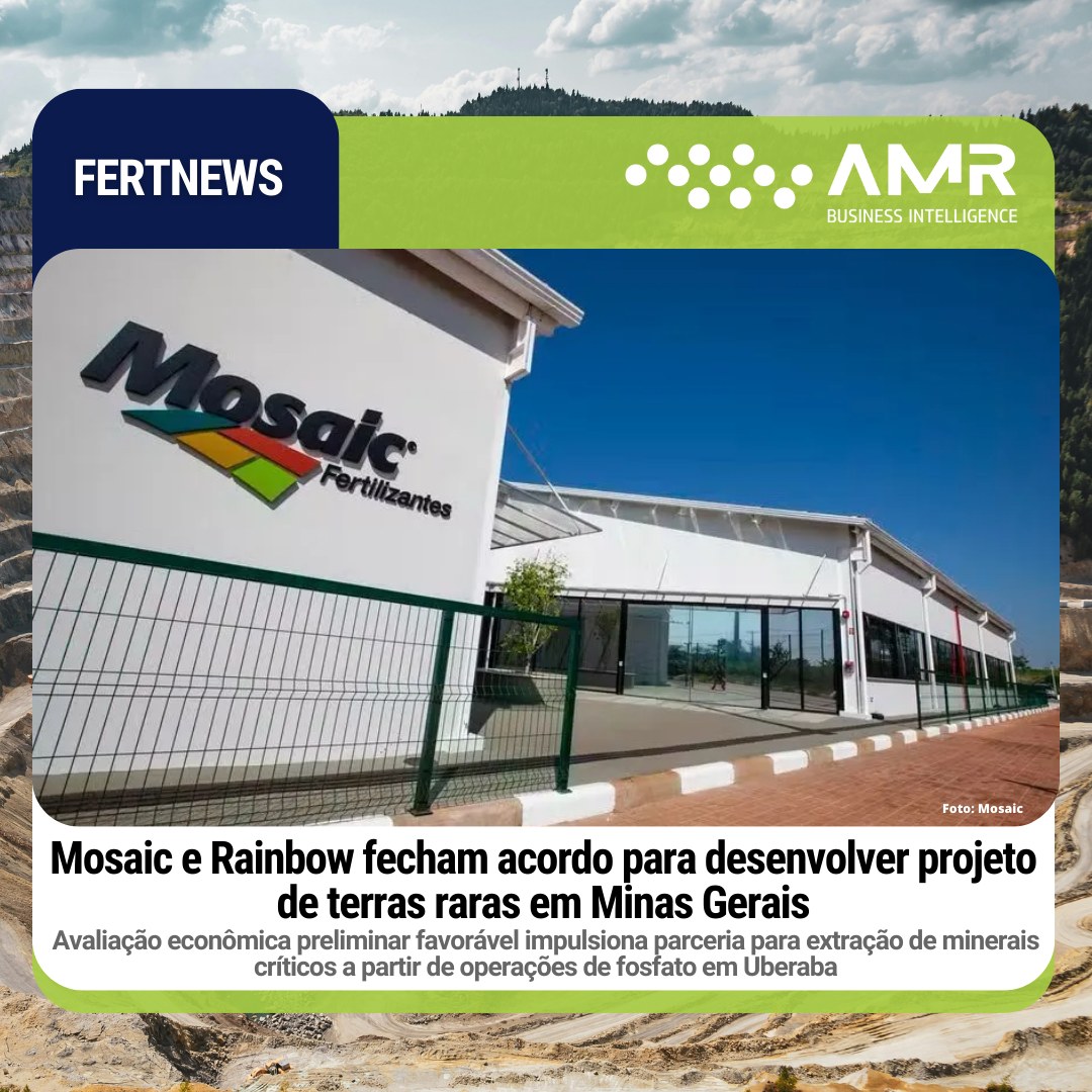 Capa da postagem Mosaic e Rainbow fecham acordo para desenvolver projeto de terras raras em Minas Gerais