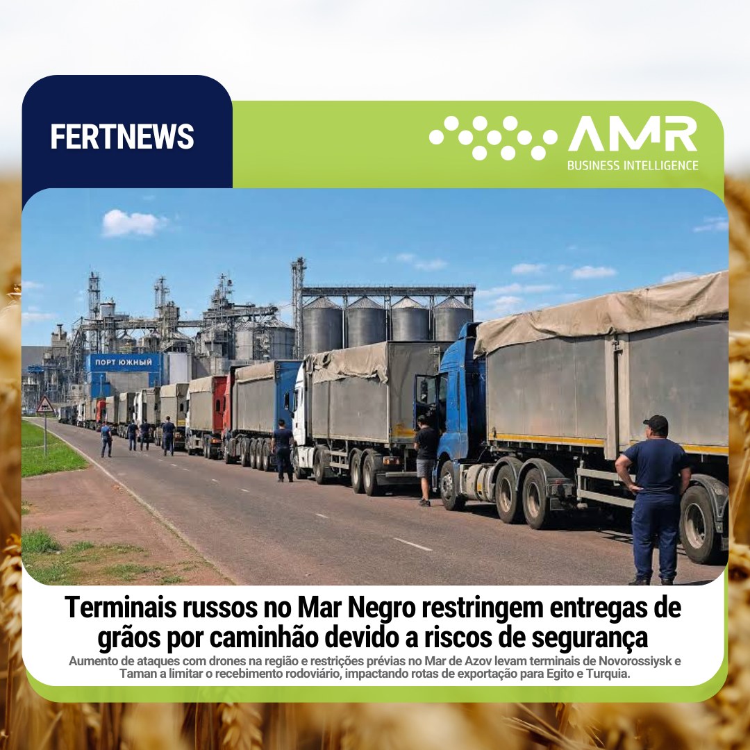 Capa da postagem Terminais russos no Mar Negro restringem entregas de grãos por caminhão devido a riscos de segurança