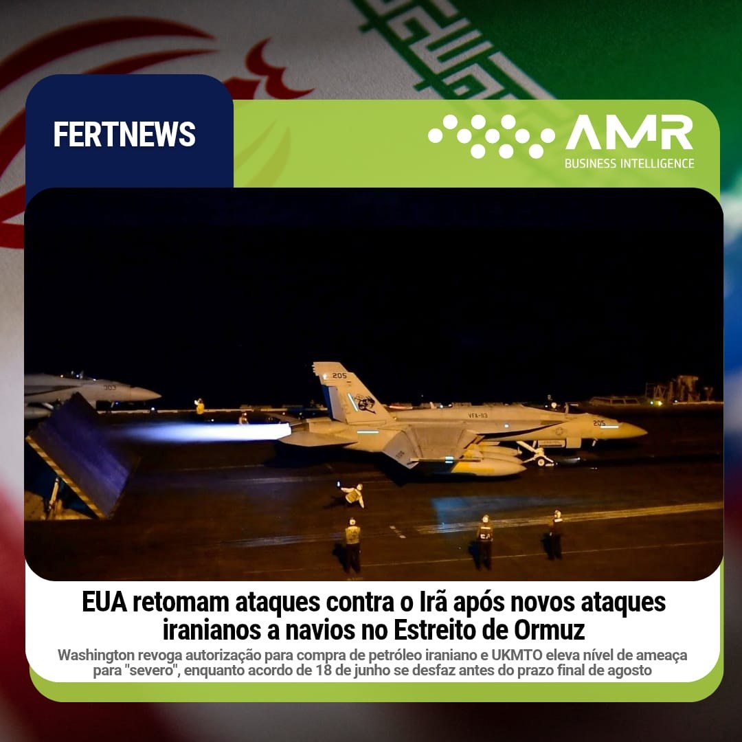 Capa da postagem EUA retomam ataques contra o Irã após novos ataques iranianos a navios no Estreito de Ormuz