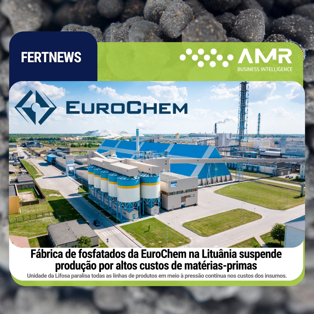 Capa da postagem Fábrica de fosfatados da EuroChem na Lituânia suspende produção por altos custos de matérias-primas