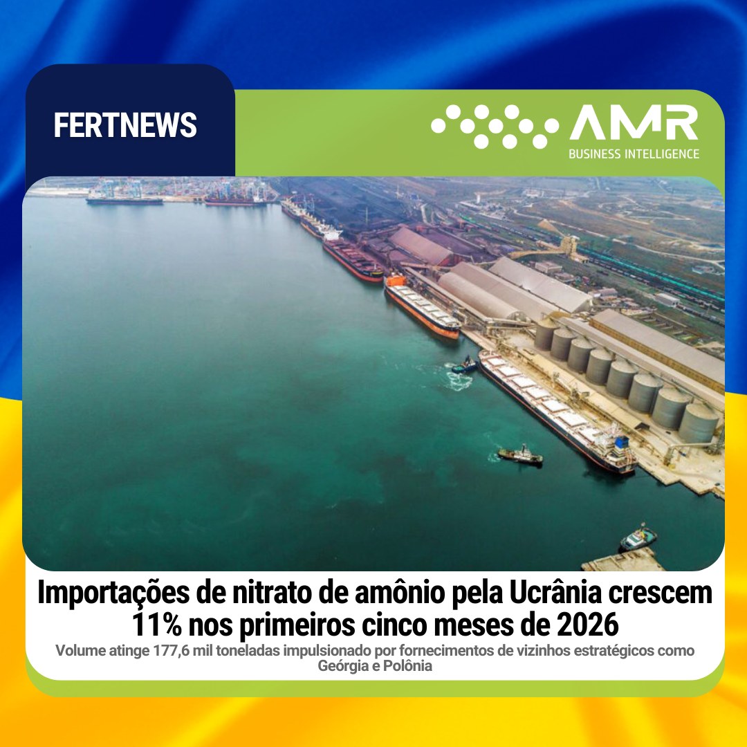 Capa da postagem Importações de nitrato de amônio pela Ucrânia crescem 11% nos primeiros cinco meses de 2026