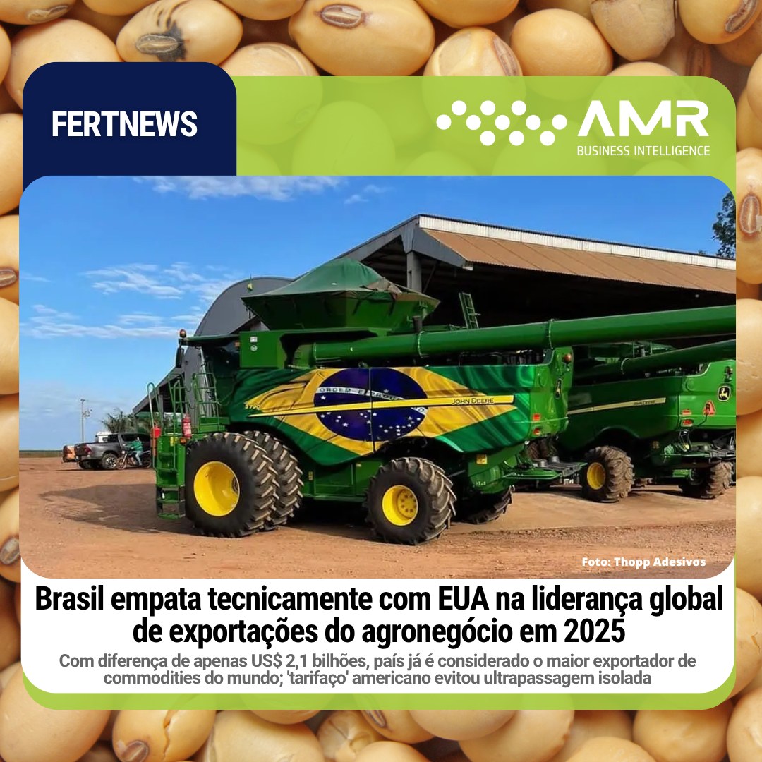 Capa da postagem Brasil empata tecnicamente com EUA na liderança global de exportações do agronegócio em 2025