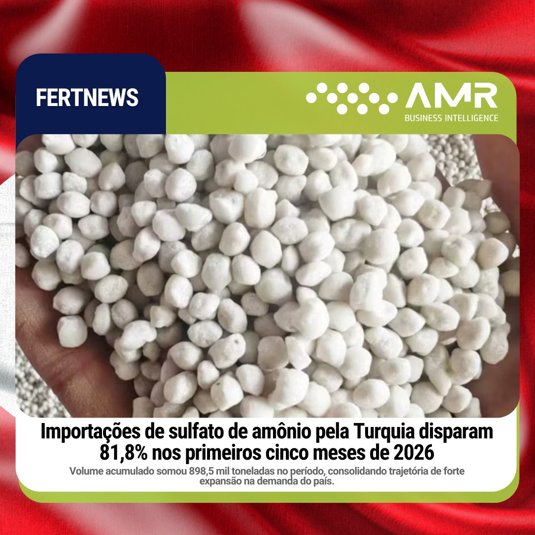 Capa da postagem Importações de sulfato de amônio pela Turquia disparam 81,8% nos primeiros cinco meses de 2026