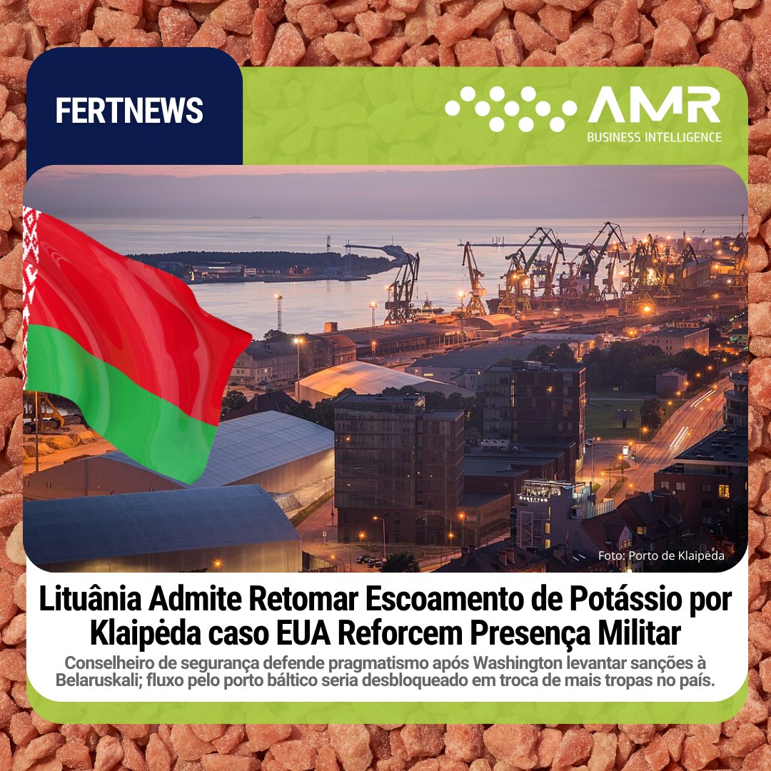 Capa da postagem Lituânia admite retomar escoamento de potássio por Klaipėda caso EUA reforcem presença militar
