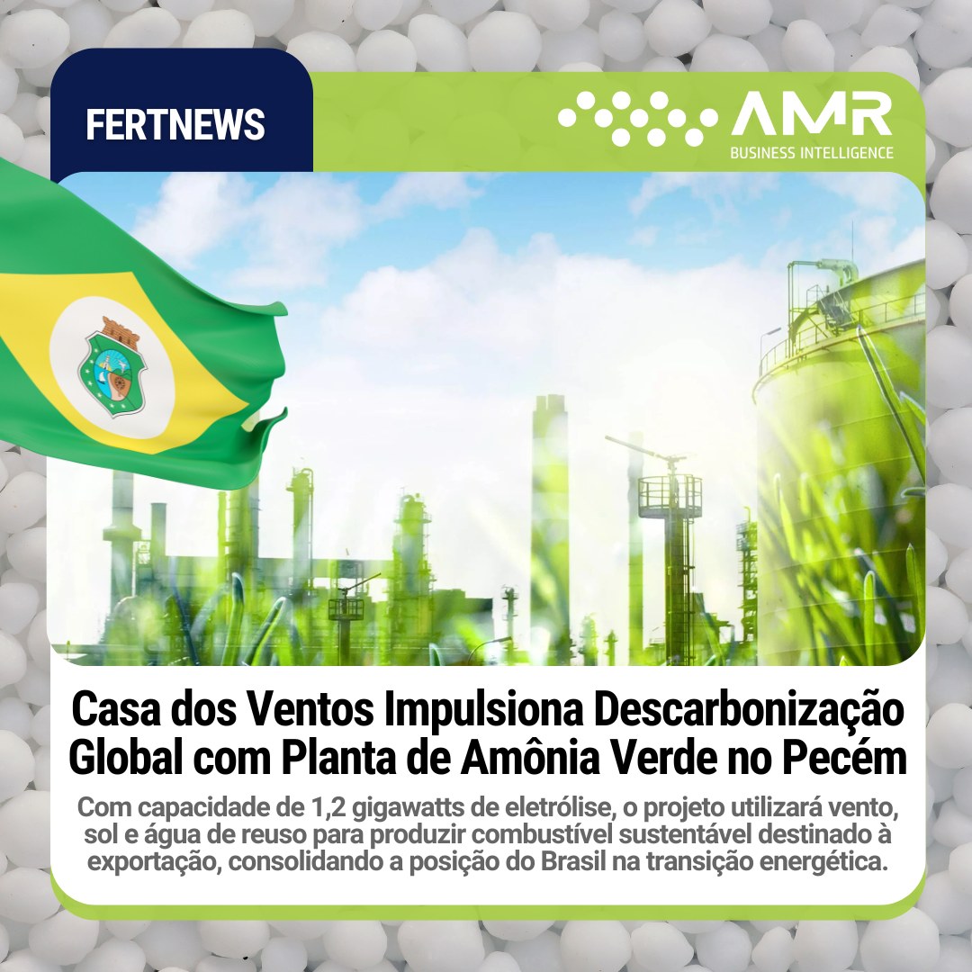 Capa da postagem Casa dos Ventos Impulsiona Descarbonização Global com Planta de Amônia Verde no Pecém
