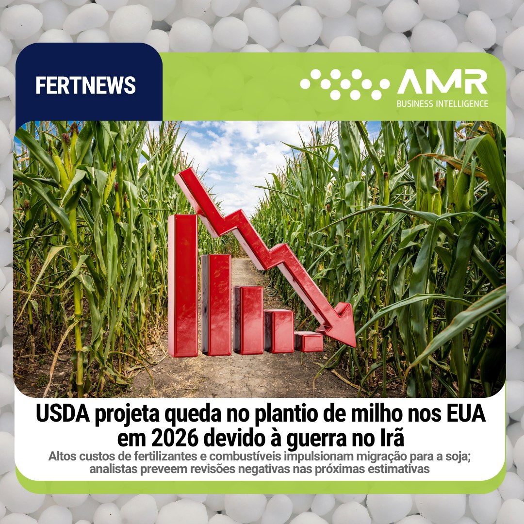 Capa da postagem USDA projeta queda no plantio de milho nos EUA em 2026 devido à guerra no Irã