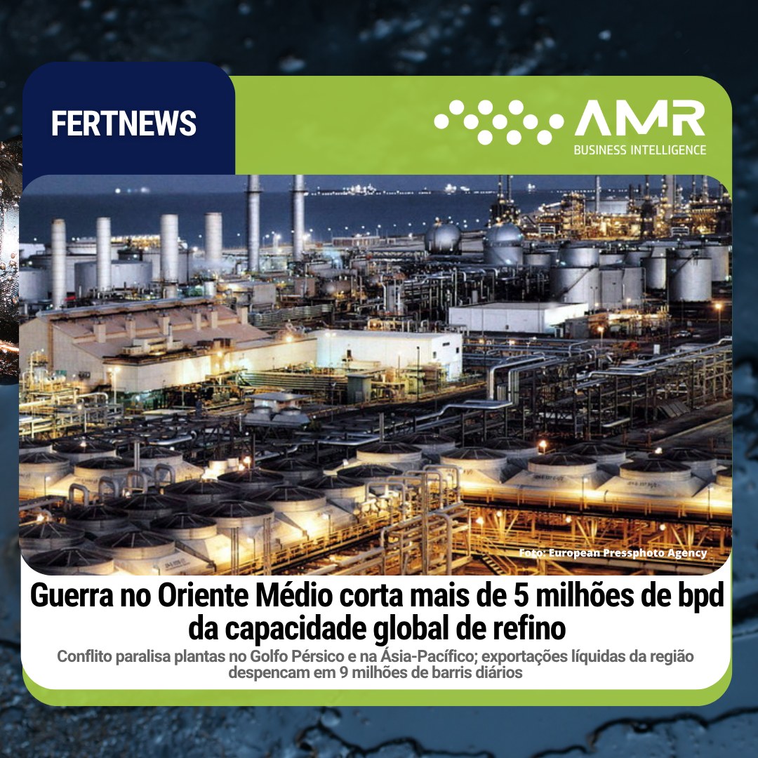 Capa da postagem Guerra no Oriente Médio corta mais de 5 milhões de bpd da capacidade global de refino