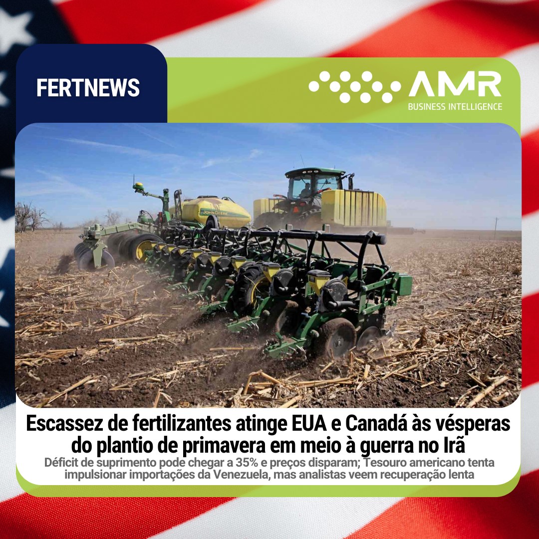 Capa da postagem Escassez de fertilizantes atinge EUA e Canadá às vésperas do plantio de primavera em meio à guerra no Irã