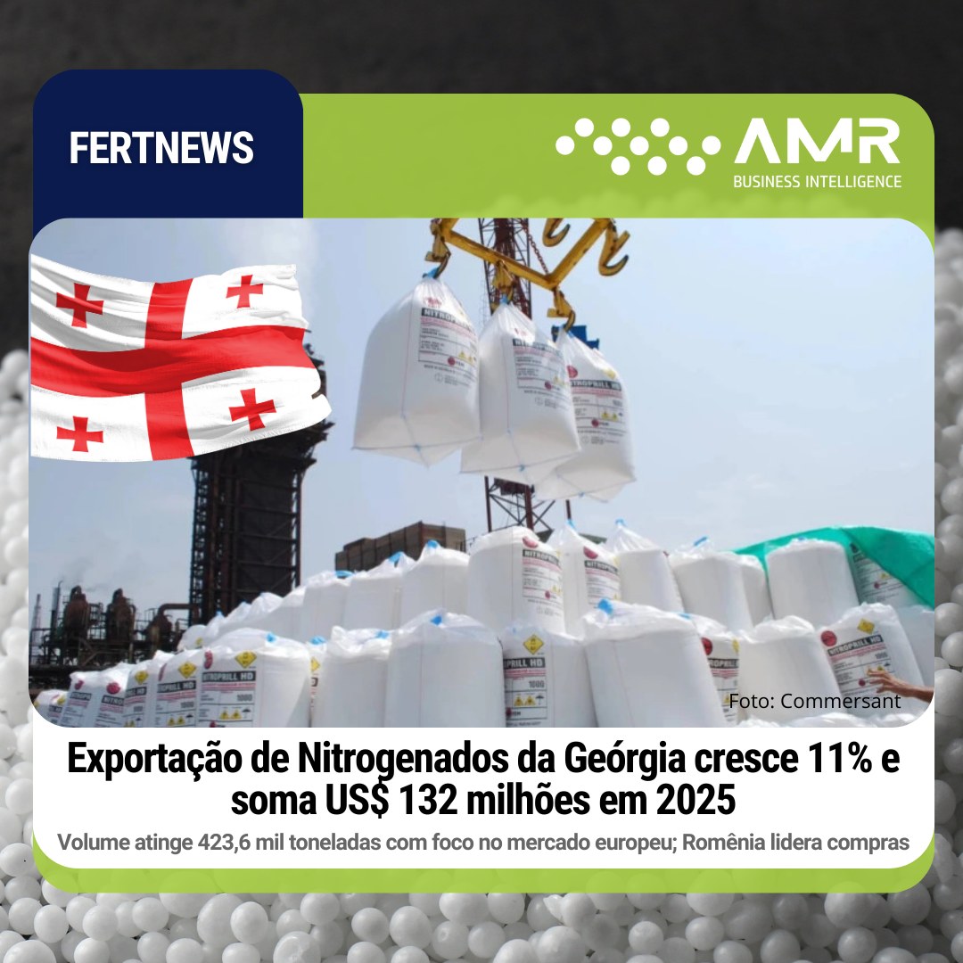 Capa da postagem Exportação de nitrogenados da Geórgia cresce 11% e soma US$ 132 milhões em 2025