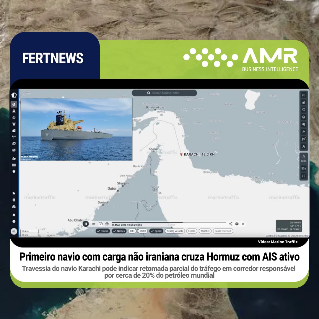 Capa da postagem Primeiro navio com carga não iraniana cruza Hormuz com AIS ativo