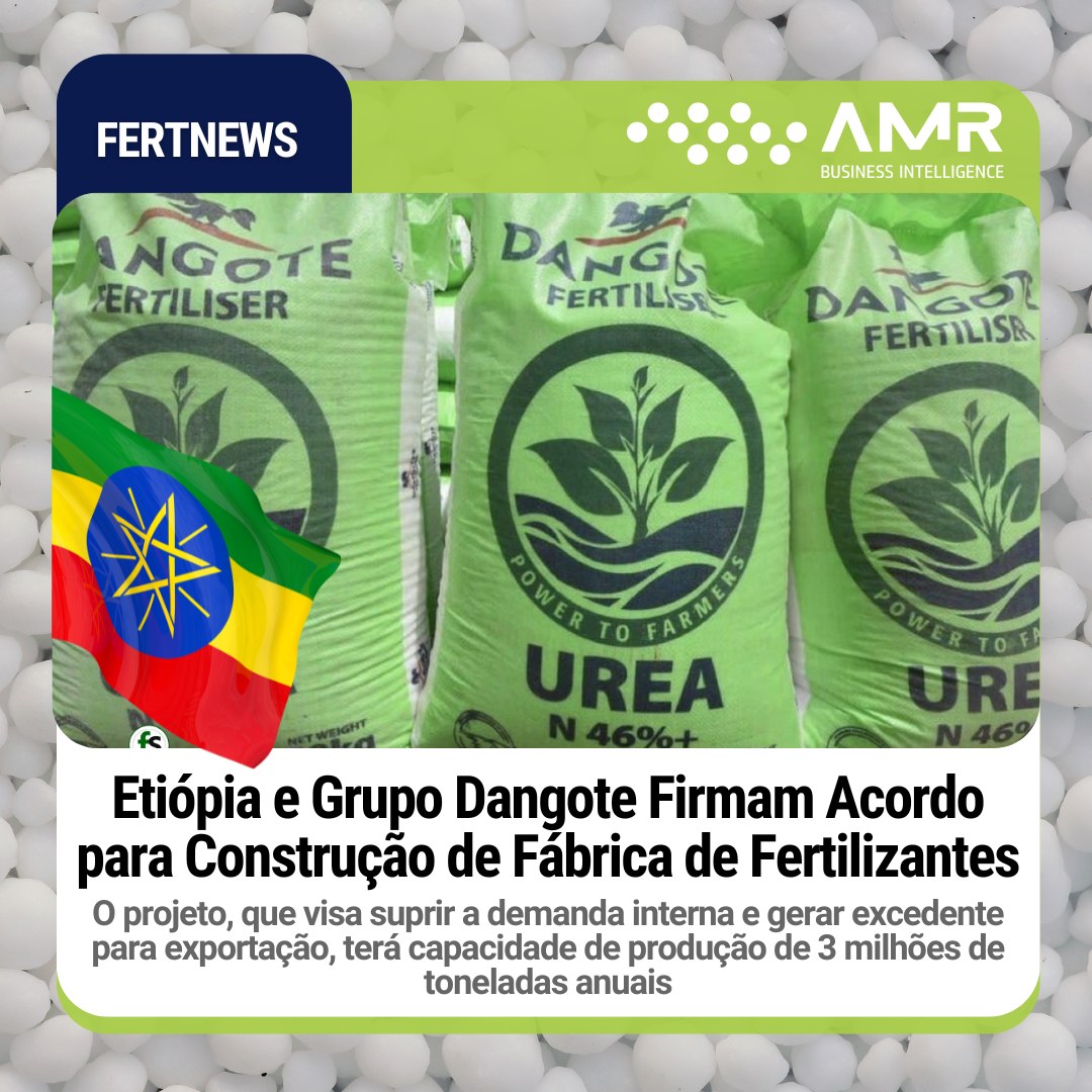Capa da postagem Etiópia e Grupo Dangote Firmam Acordo para Construção de Fábrica de Fertilizantes