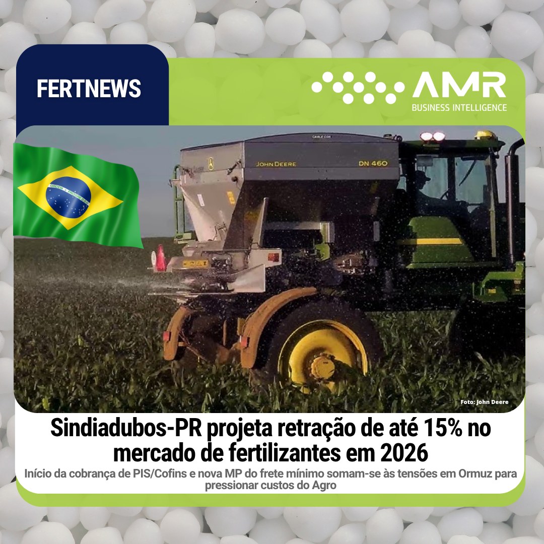 Capa da postagem Sindiadubos-PR projeta retração de até 15% no mercado de fertilizantes em 2026