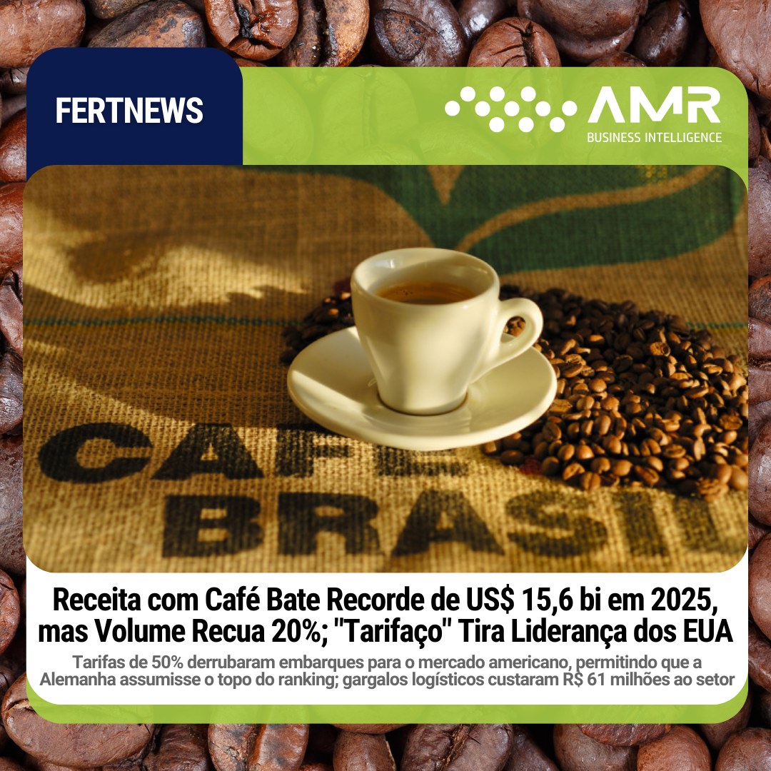Capa da postagem Receita com Café Bate Recorde de US$ 15,6 bi em 2025, mas Volume Recua 20%; "Tarifaço" Tira Liderança dos EUA